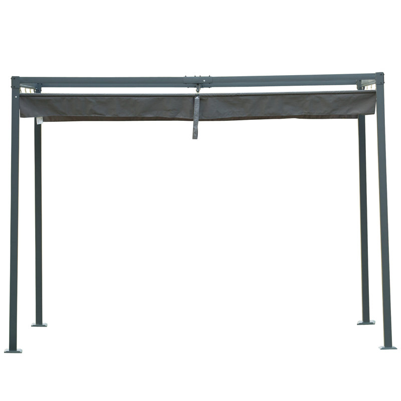 Outsunny Metal Pergola Gazebo Patio Sun Shelter Sun Shade Retractable